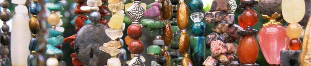 Hand-made rock bead necklaces that complement your casual wardrobe.